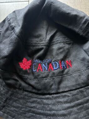 2 for $10- Vintage "I AM CANADIAN" Molson Canadian Black Bucket Hat